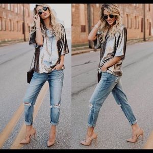 Sequin silver top NWT